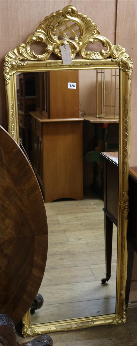 A gilt and marble console table and a gilt pier glass 63cm and W.50cm